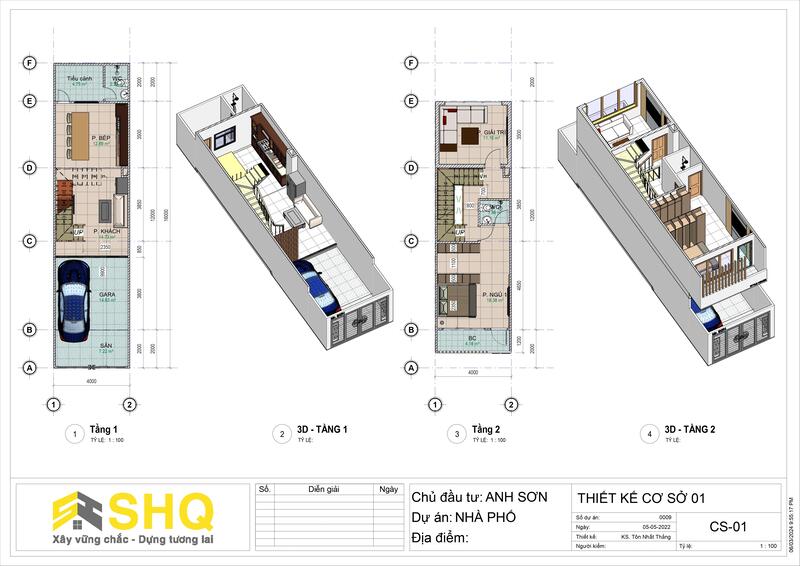 kiến trúc 3d revit nhà phố