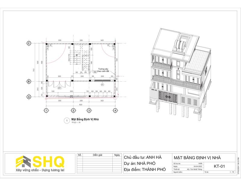 mô hình kiến trúc nhà phố revit 3