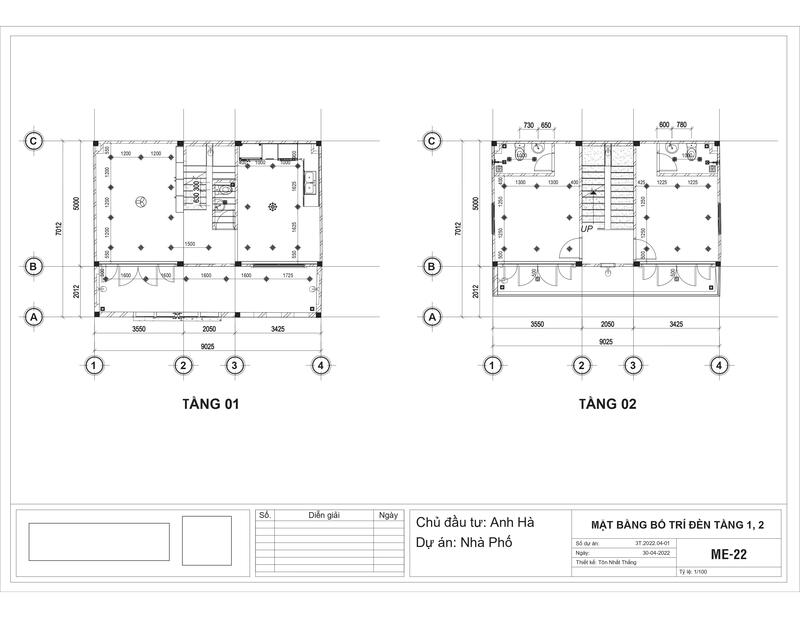 sơ đồ line bóng đèn nhà phố