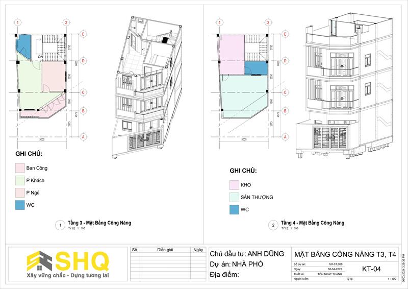 mặt bằng công năng nhà phố