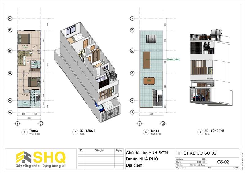 kiến trúc nhà phố mô hình BIM