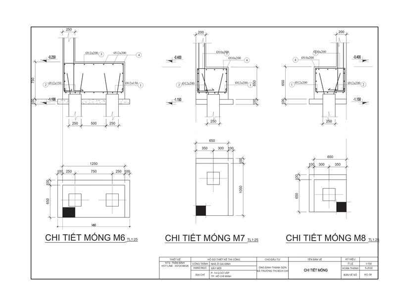 chi tiết thép móng nhà phố