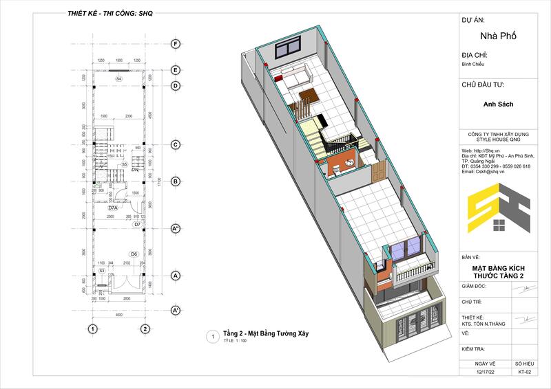 mặt bằng công năng nhà 4 tầng 3d 1