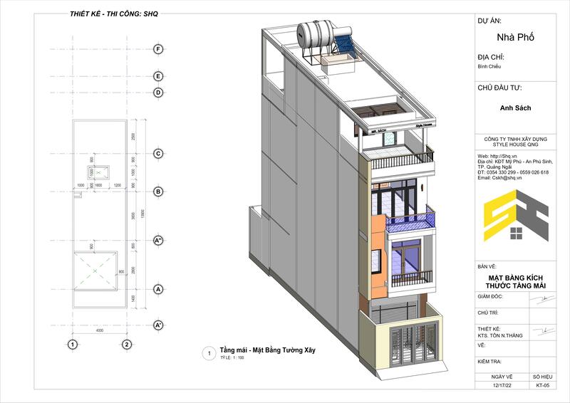 mặt bằng công năng nhà 4 tầng 3d 4