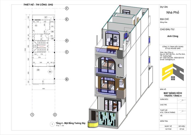mặt bằng kiến trúc 3d revit 4