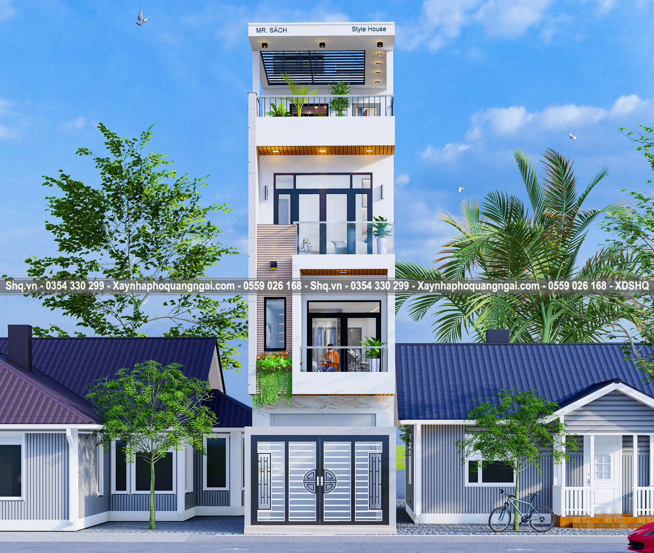 mặt tiền hiện đại 4 tầng 4x20m siêu đẹp