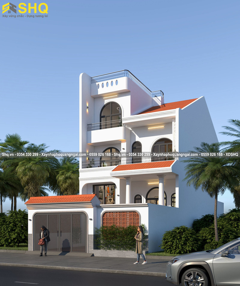 mẫu nhà indochine 7.5m
