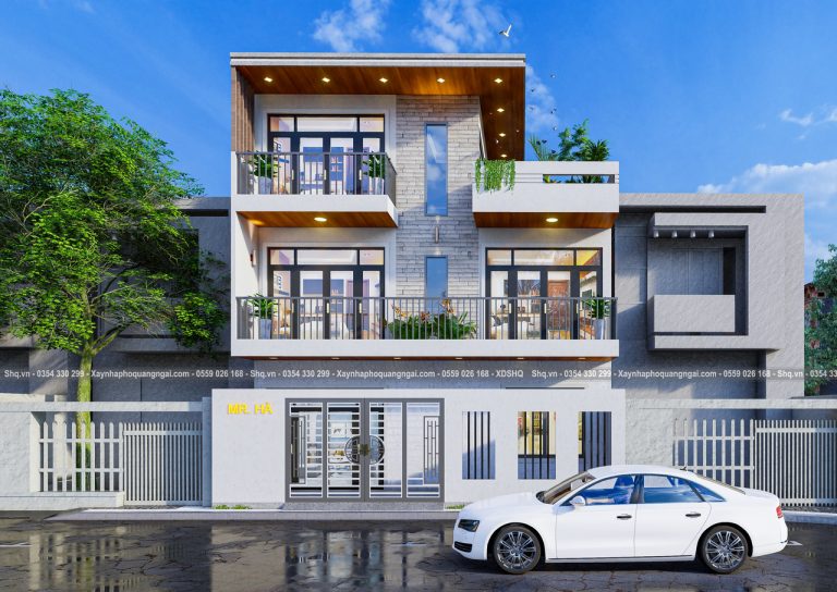 Mặt tiền nhà phố 3 tầng 9x7m